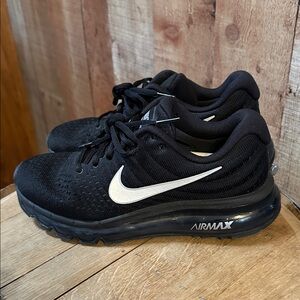 Nike Air Max Black and Silver Sneakers